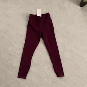 Oasis High-Waisted 7/8 Legging — Burgundy purple Fabletics leggings